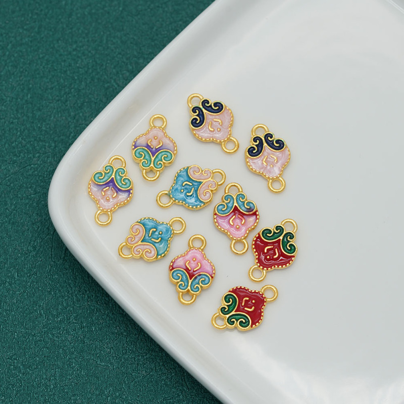 Traditional Gold Lion Awakening Fortune Pendant Two-Piece Set, National Trend Ruyi Pendant, Butterfly Bell Two-Piece Set, Ruyi Money Pendant