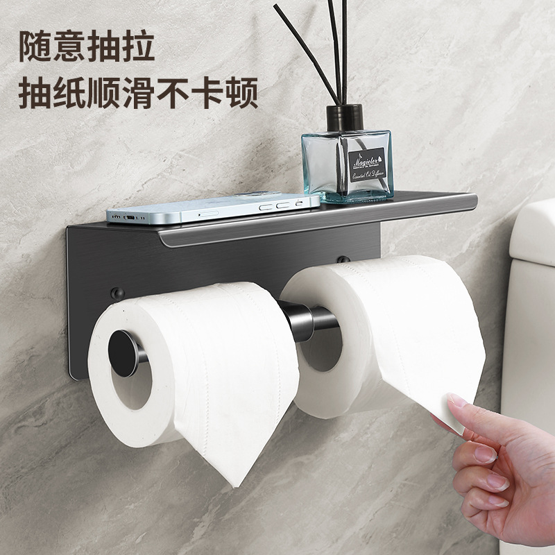 Soporte para toallas de papel de acero inoxidable 304 en la pared Soporte para rollos de papel Estante para teléfono móvil Cadena de baño Estante de papel higiénico para baño de hotel