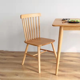Nordic Style Rubber Wood Solid Wood Dining Chair Home Japanese Style Modern Simple Ash Wood Backrest Chair Restaurant Dining Chair