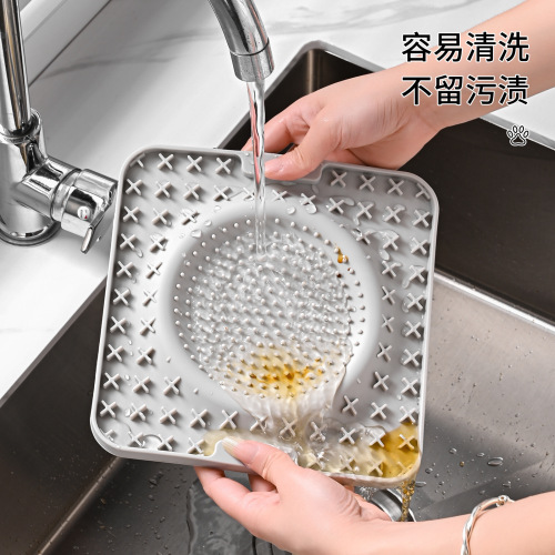 New silicone pet licking mat pet placemat silicone slow food mat dog non-slip slow food mat dog licking plate mat