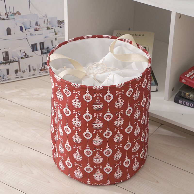 衣物整理储物筐 卧室杂物收纳篓帆布面料 可折叠外放收纳筐内衬