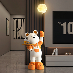 Internet-famous violent bear living room large floor ornaments TV cabinet sofa side decorations light luxury housewarming moving ceremony
