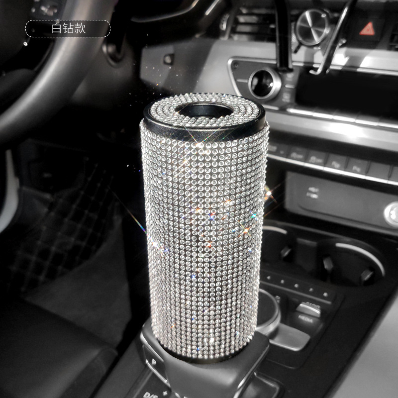 Caja de pañuelos de coche colgando caja de pañuelos de coche diamante-incrustado creativo lindo mujer visera decorativa servilleta de coche cartón