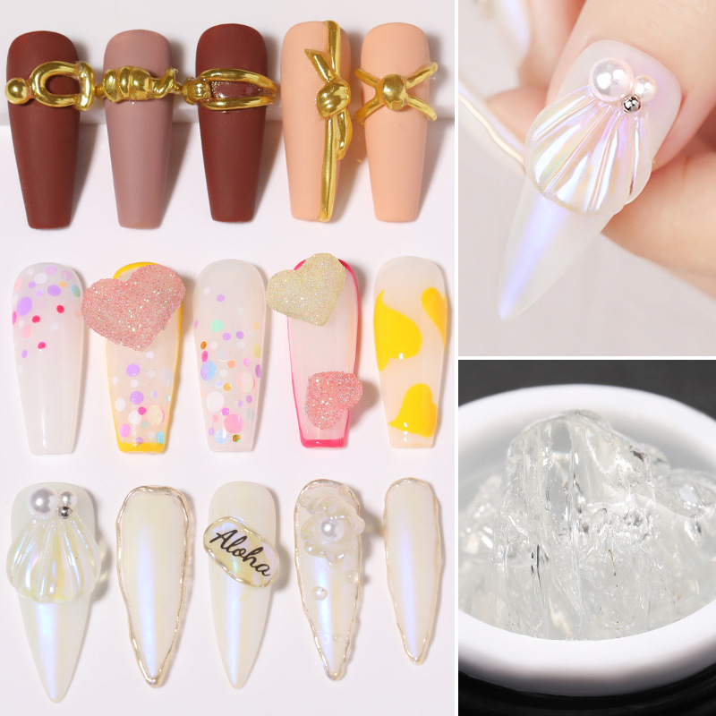 Net red new nail art pvc solid gel mold molding glue DIY carved gel glue high permeability Q elastic gummy glue