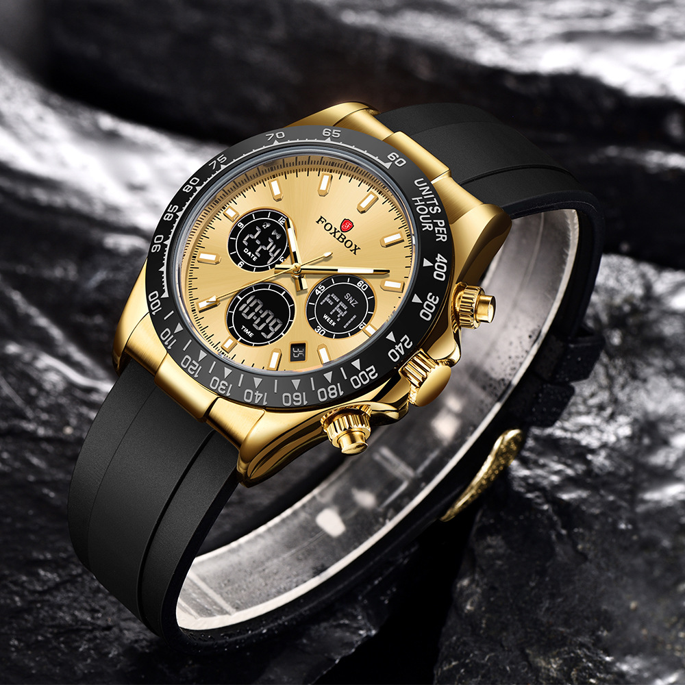 FOXBOX Nuovo Orologio Elettronico Multifunzionale Doppio Display Luminoso Sportivo Moda Orologio Cronografo Digitale 0055_voghion.com