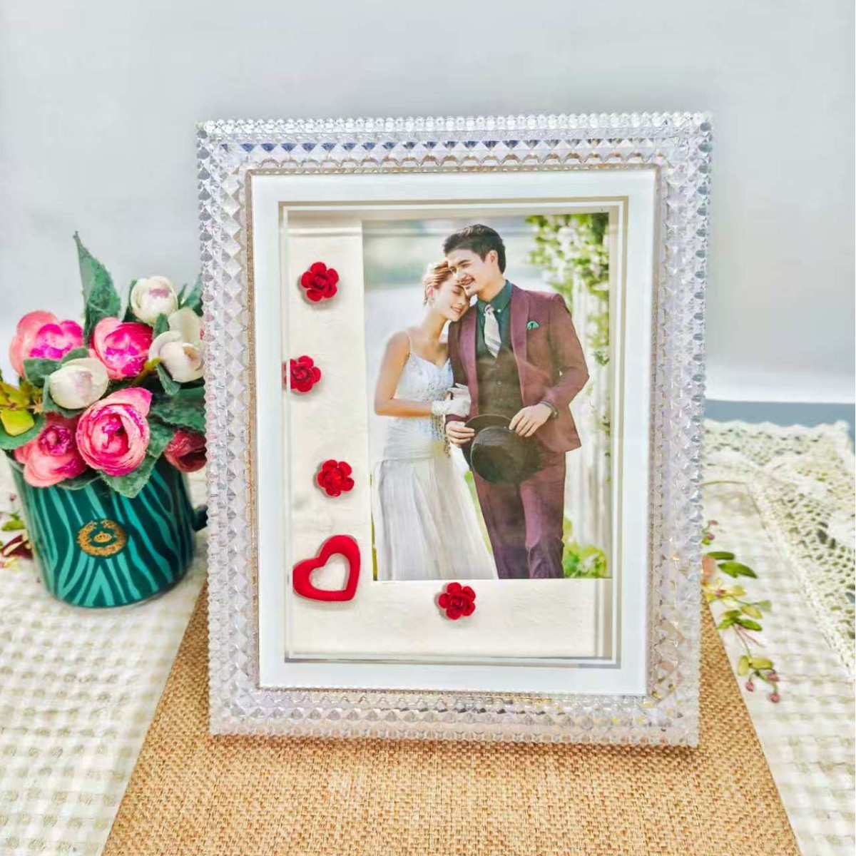 Marco de fotos, escenario, sensación avanzada, lámpara, cabecera led, escritorio enchufable de lujo creativo y ligero, ambiente simple, transfronterizo