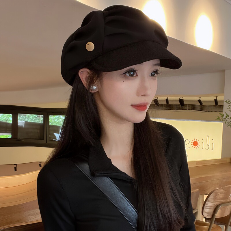 Hat wig integrated women's autumn and winter full head cover pleated cloud hat long hair simulation hair new detachable wig cap Hat wig integrated women's autumn and winter full head cover pleated cloud hat long hair simulation hair new detachable wig cap