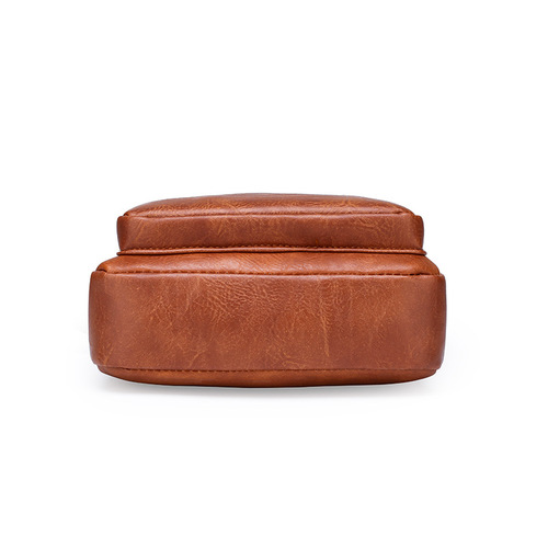  New Men's Crossbody Bag Fashion PU Leather Retro Large Capacity Shoulder Bag Men's Handbag Travel Backpack