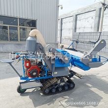 水稻手扶式收割机小麦小型家用发动机脱粒装袋式收割机履带机