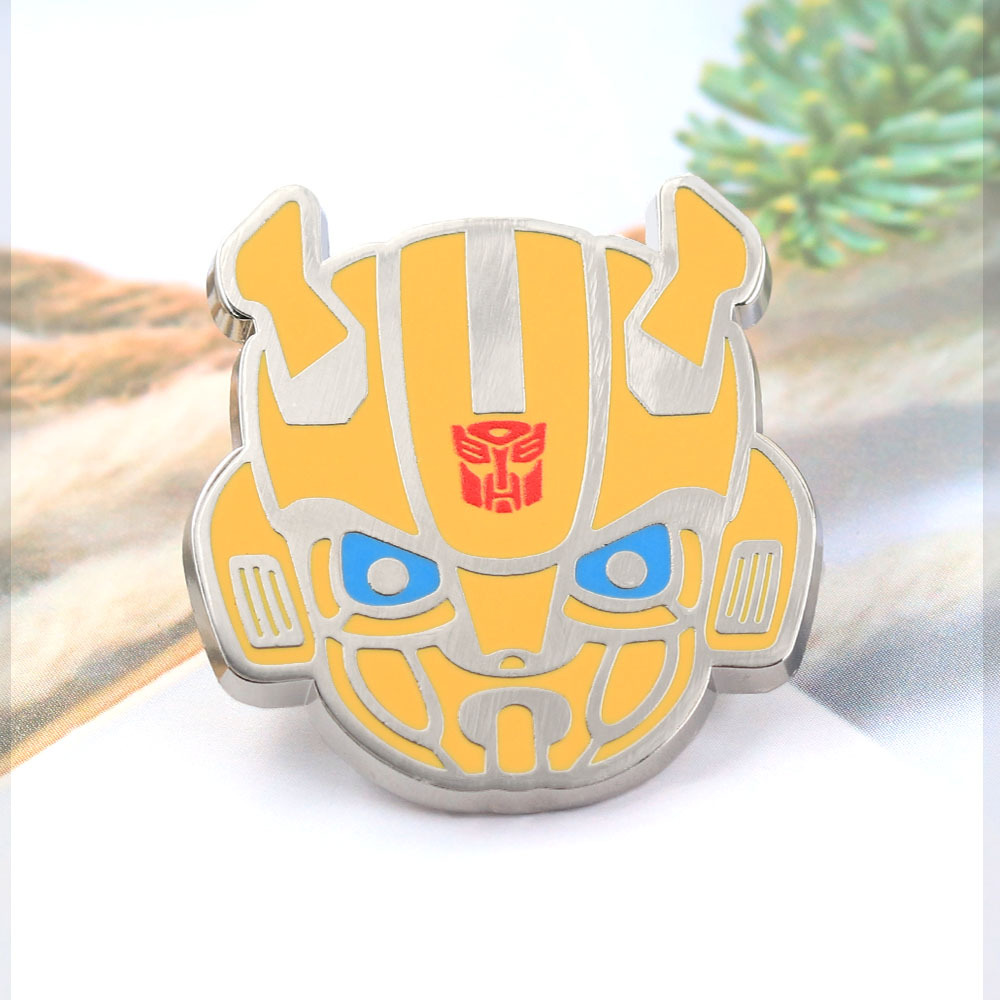 Transformers Bumblebee Metal Brooch, Autobot Helmet Enamel Badge, Anime Movie Merchandise Backpack Pin