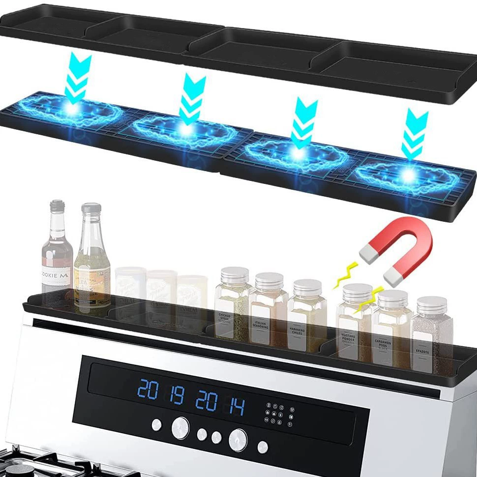 Силиконовый шкаф для хранения духовки Кухонные приправы специи Силиконовый стеллаж для хранения Сильная Магнитная духовка верхняя стойка для хранения