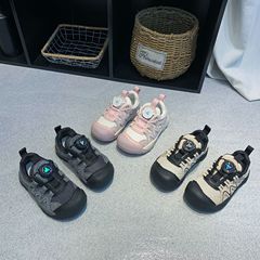 儿童运动鞋2025秋季新款男童网面旋转纽扣鞋子女童时尚百搭休闲鞋