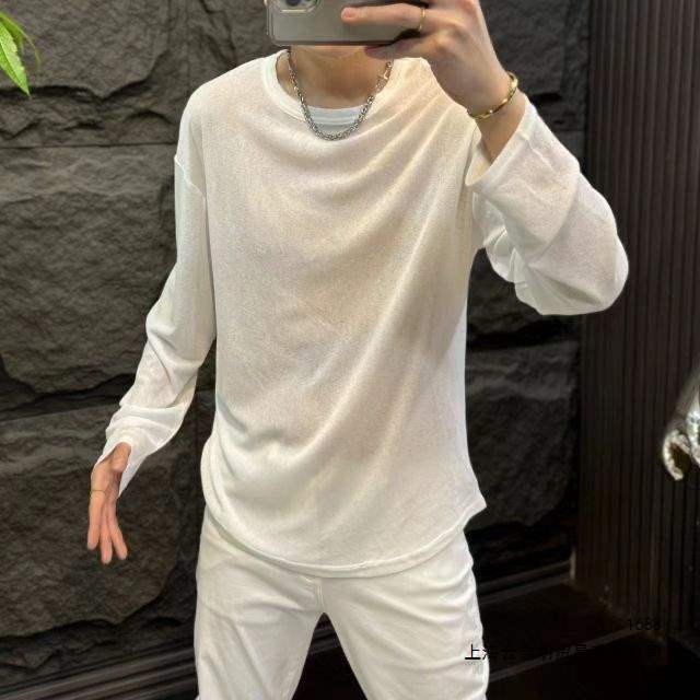 Summer Thin Breathable Sun-Protective Casual Long-Sleeve T-Shirt for Men, Fashionable Versatile Simple Trendy Round-Neck Base Shirt Summer Thin Breathable Sun-Protective Casual Long-Sleeve T-Shirt for Men, Fashionable Versatile Simple Trendy Round-Neck Base Shirt