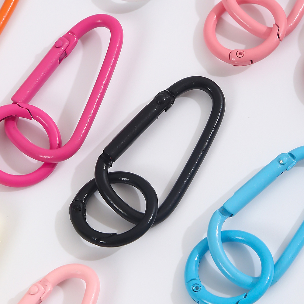 High Quality Painted D-Shaped Carabiner + 23 Spring Buckle Outdoor Climbing Adjustment Buckle Tool DIY Accessories Wholesale