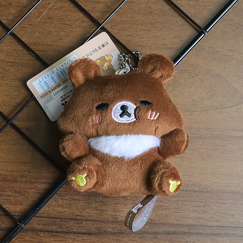 日系リラックマ20周年デパート店長ストラップ人形かわいい熊ミニぬいぐるみリュックサック飾り