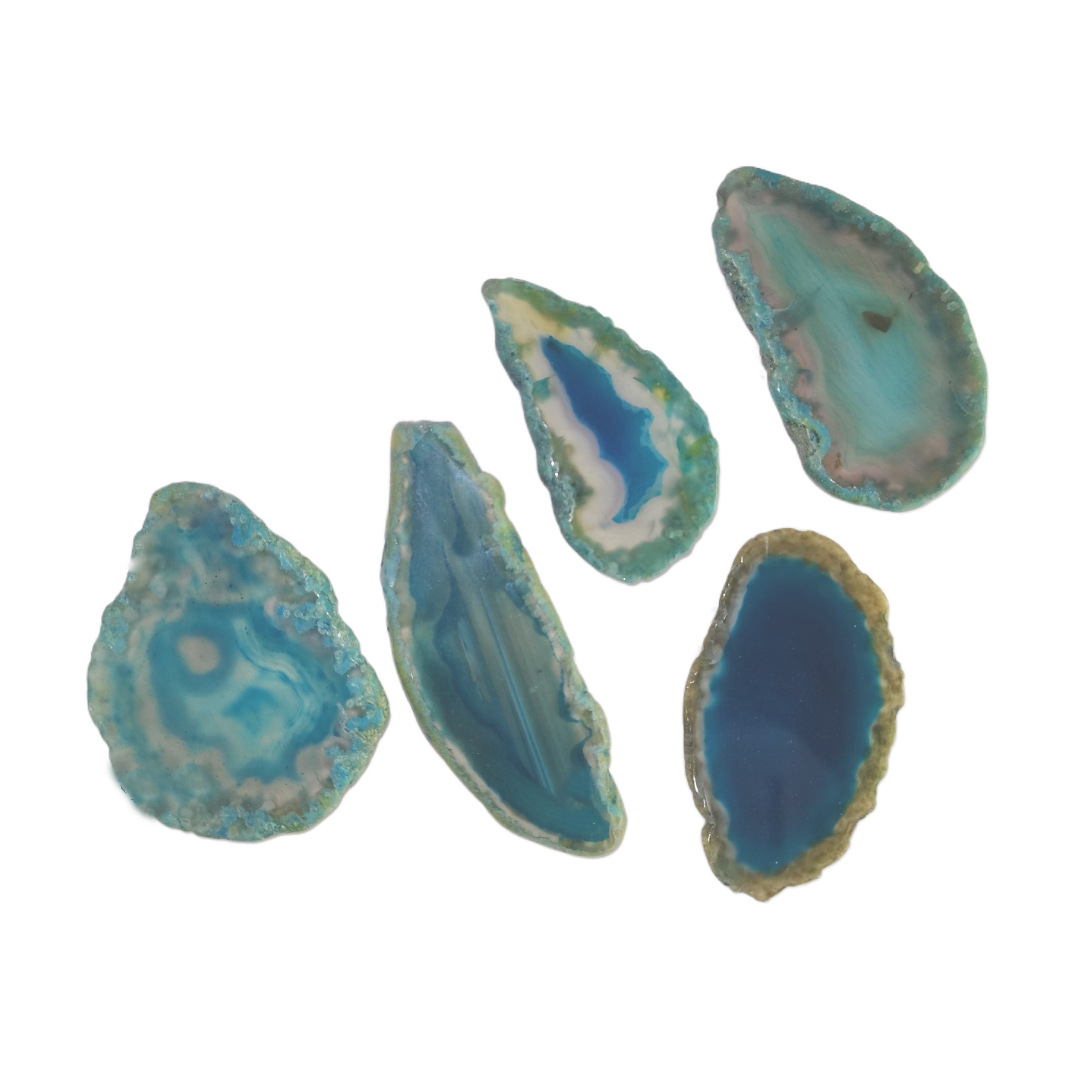 Tiktok natural piedra cruda rebanada ágata paisaje color carillón de viento pieza colgante no agujero pieza de ágata