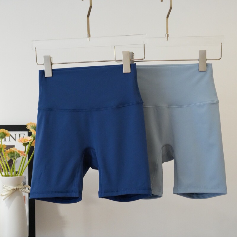 Lulu Yoga Shorts Sanding Sports Pants Women's Tight Riding Pants High Waist Peach Hip Fitness Pants