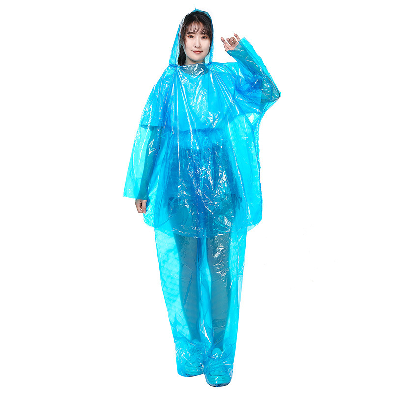 Disposable Raincoat Foot-wrapped Rain Pants Thickened Long Full-body Travel Split Raincoat suit Rainproof for Adult Men and Women