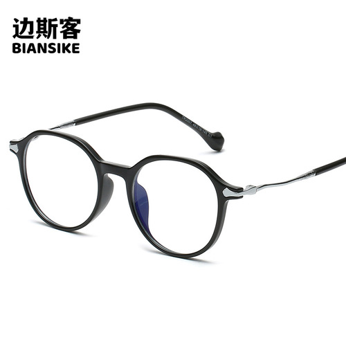 Internet celebrity TR90 anti-blue light ins trend personality glasses frame retro small frame flat mirror wholesale 2007