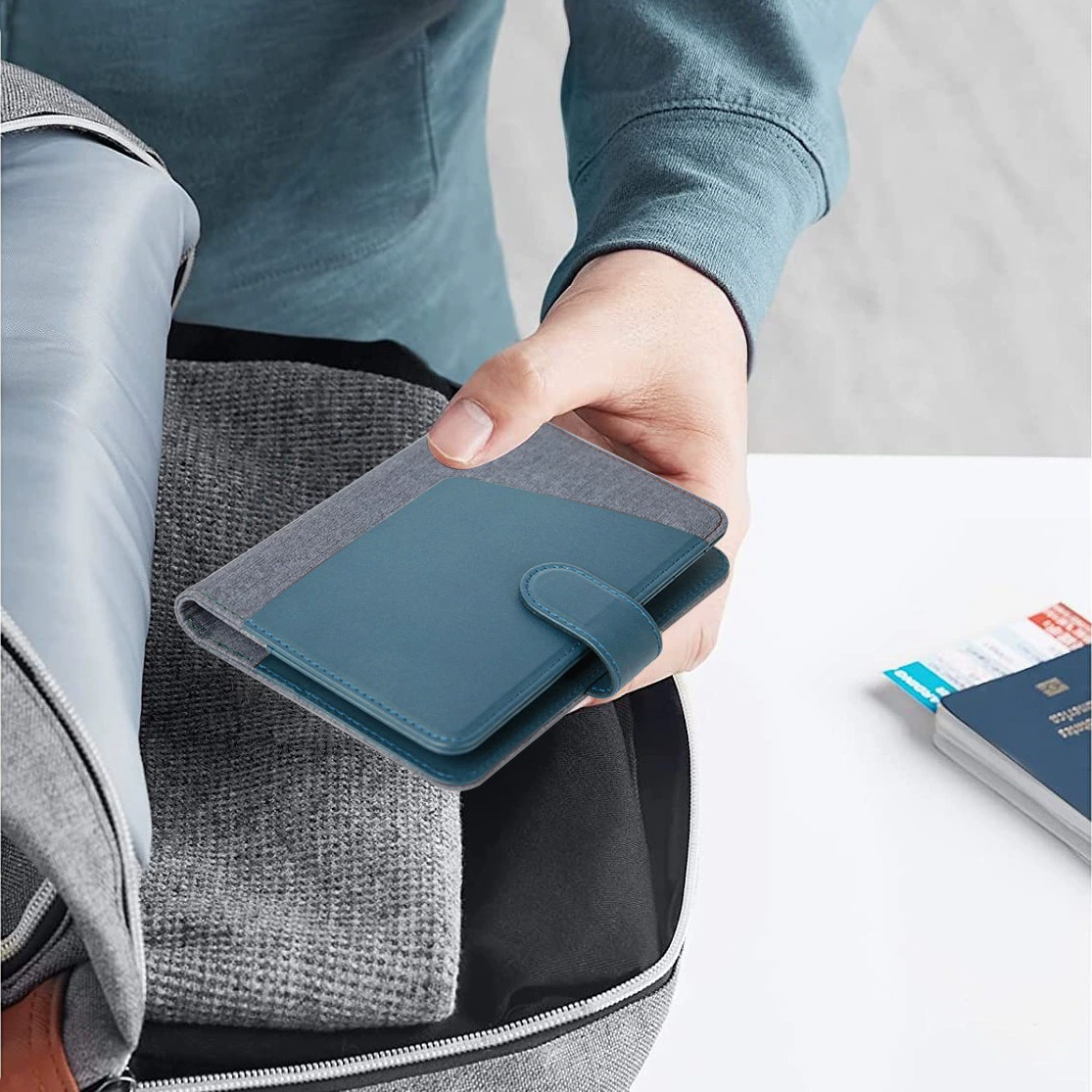 Оригинальный заводской поставщик: держатель для паспорта из искусственной кожи с функцией отслеживания FindMy, устройство для поиска автомобиля, сигнализация против потери