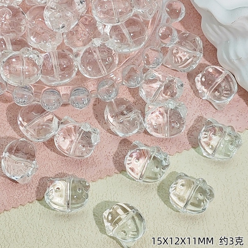 日本のかわいい人気のガラス KT 猫ヘッドストレートホールビーズルースビーズジュエリー手作り DIY ハンドネックレスイヤリングアクセサリー|undefined