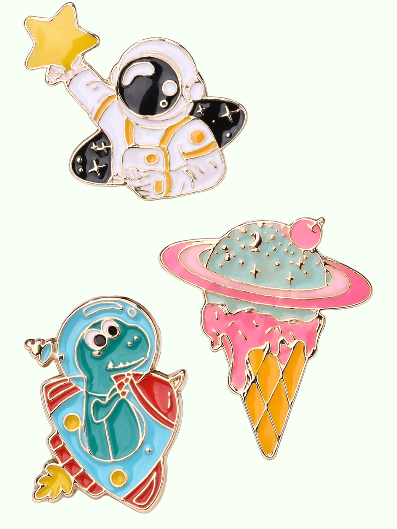 20g Weight Brooches Classification Holiday, Daily Occasion Alloy Material Tree, Planet Pattern All Seasons Season Unisex Gender Enamel Design Cute, Modern Style Style Cute Modern Style Pin Tree Planet Alloy Enamel Unisex Brooches 4