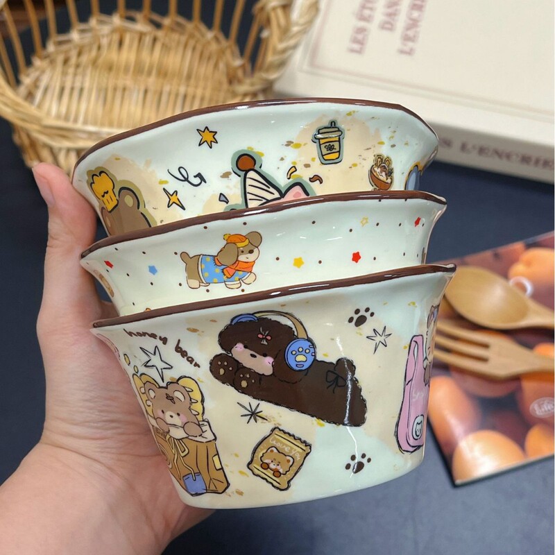 2025 Explosions Tableware High Color Value Hand-kneaded Pattern Bucket Bowl Large small size Rice Household Rice Bowl Fresh and Fun Rice Bowl 2025 Explosions Tableware High Color Value Hand-kneaded Pattern Bucket Bowl Large small size Rice Household Rice Bowl Fresh and Fun Rice Bowl