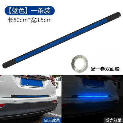 Car Trunk Protection Strip Reflective Anti-Rear Collision Warning Sign Car Anti-Collision Strip Anti-Scratch Anti-Scratch Anti-Stepping Strip (Qapı və bamper qoruyucu zolaqlar) - blue-anti-collision-reflective-strip-8035cm