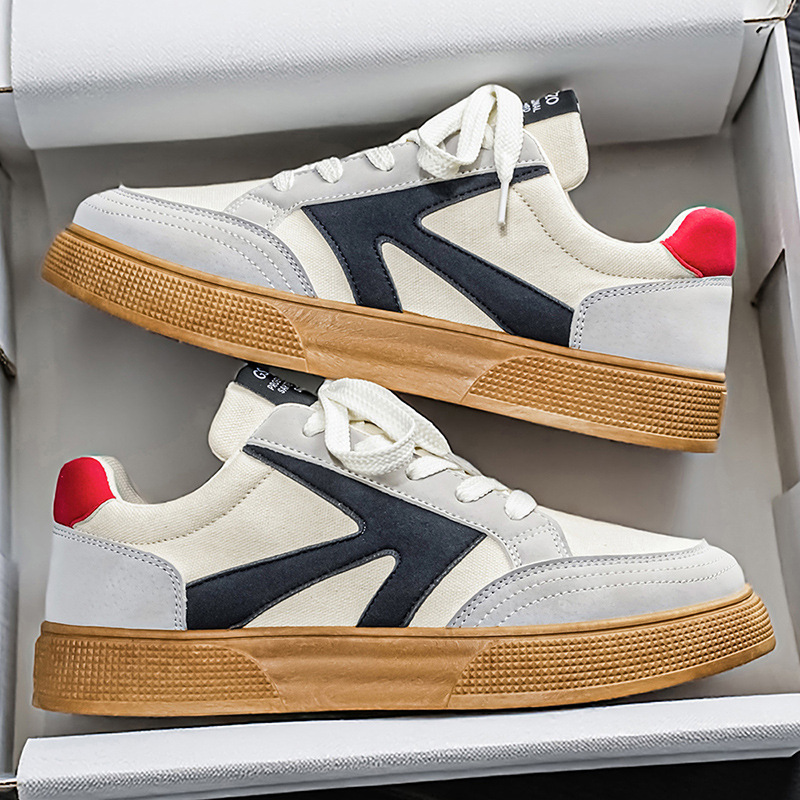 Men's Shoes Trendy Shoes Niche Design Canvas Shoes For Men Students Low-Top Versatile Large-Size Sports Arrow Skate Shoe_vogvips.com