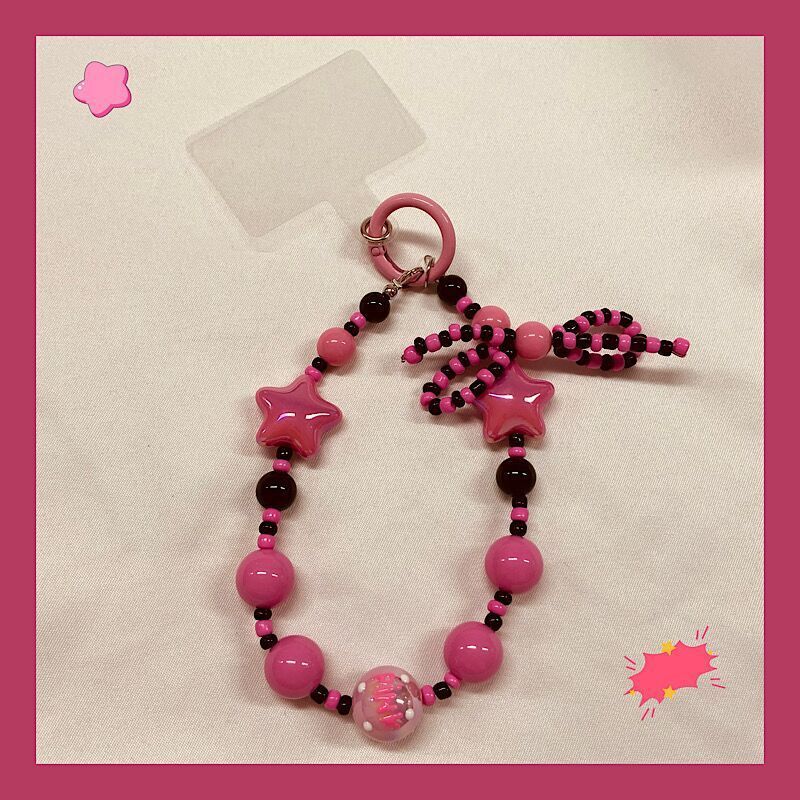 Y2K Dopamine Phone Chain American Retro Ins Style Ccd Lanyard Earphone Case Phone Case Pendant Hand Strap