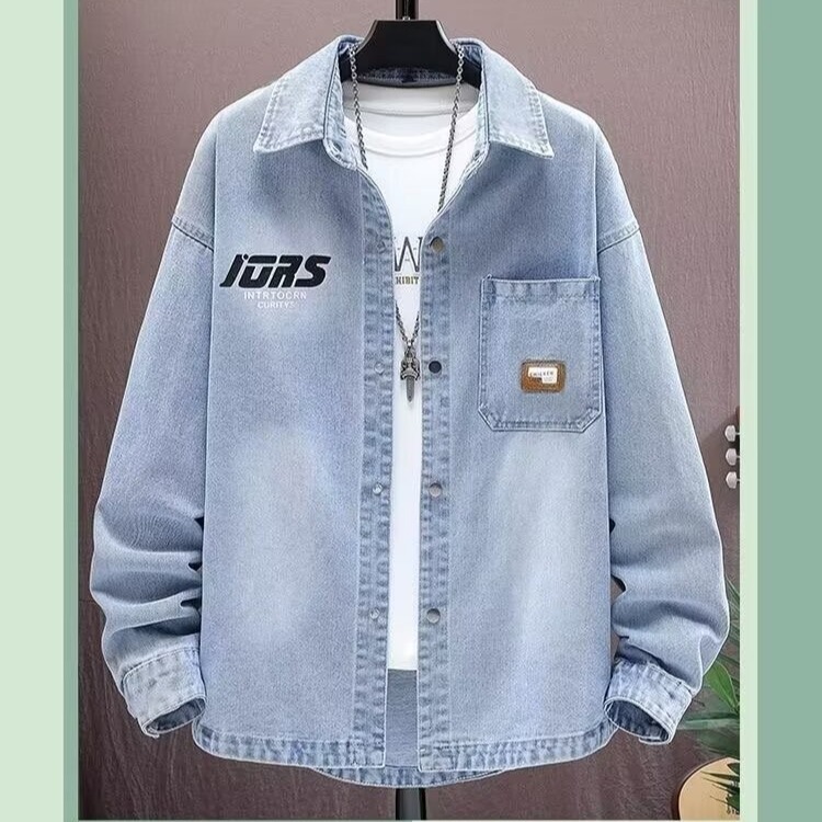 Spring and Autumn New Denim Jacket High School Boys Teenagers Handsome College Student Jacket Shirt Men's Suit
