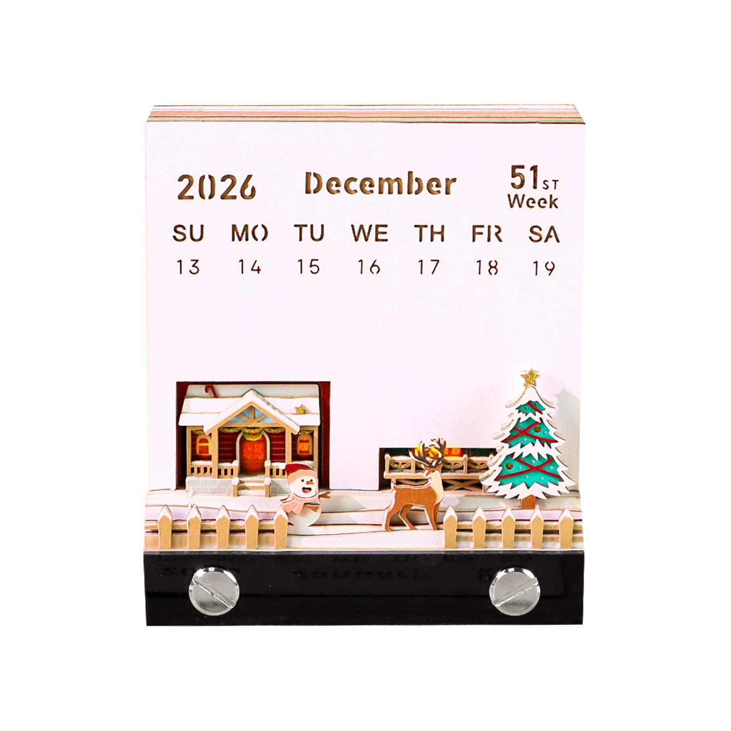 3D Castle Desk Calendar, Custom Creative Gift, 2026 Weekly Options with Lighted Covers
