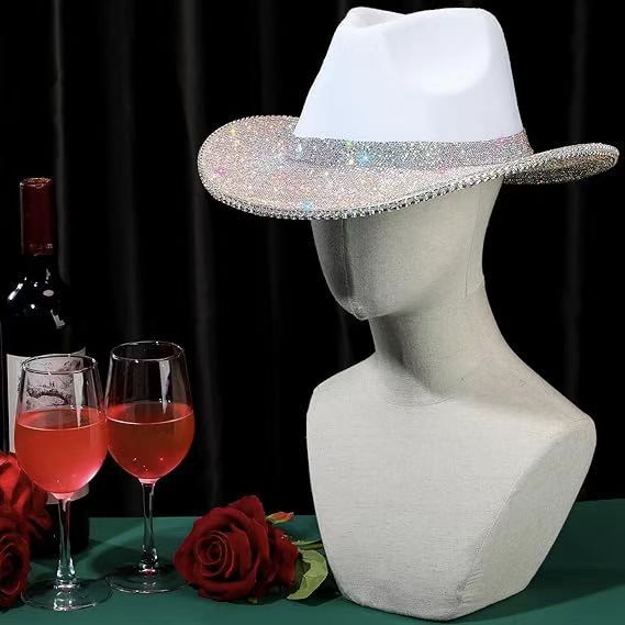 Sombrero de vaquero retro americano de verano, gorro de brillo grande, gorro británico, gorra de mujer