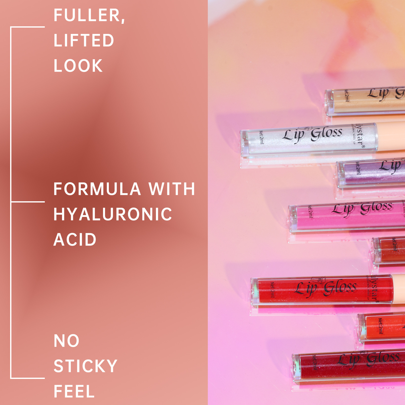 Cross-border makeup lip gloss 8-color pearlescent lip gloss, European and American lip and cheek dual-purpose lipstick, easy-to-apply lip gloss undefined