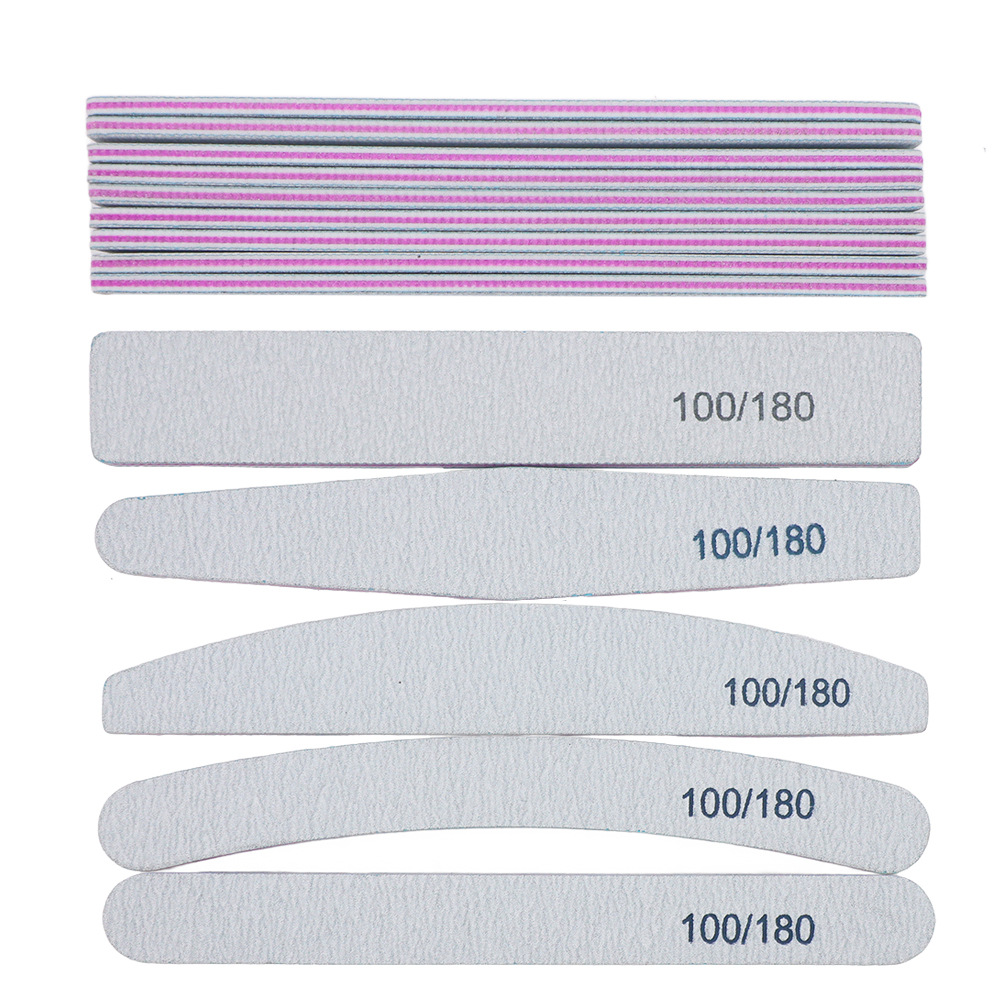 Fabricantes al por mayor cebra frotar tira de reparación pulida de uñas de manicure de media luna de uñas rectangulares de arena no se desprenden