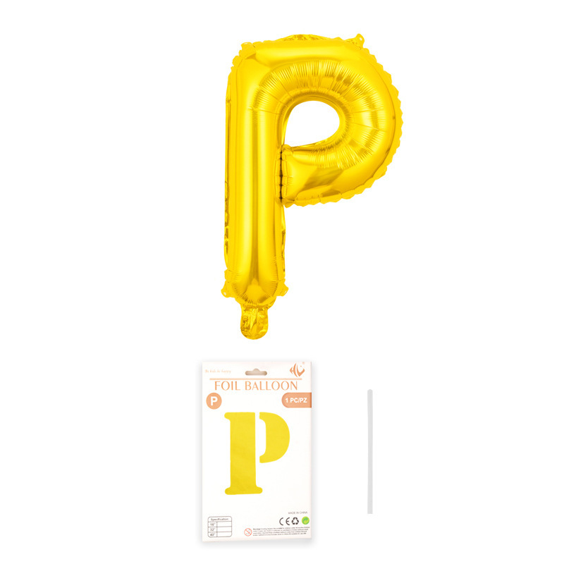 16 pulgadas alfabeto inglés tarjeta de papel independiente embalaje película de aluminio globo decoración de fiesta de cumpleaños diseño papel de aluminio globo al por mayor