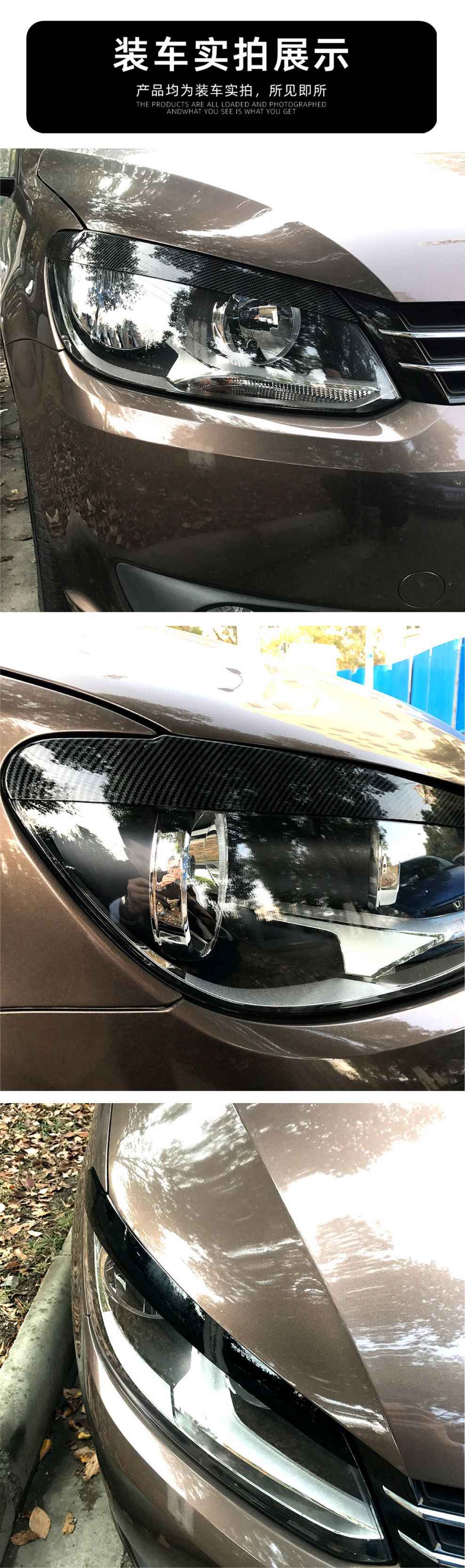 Headlight Eyebrow Cover Trim for Volkswagen Touran 2011-2015