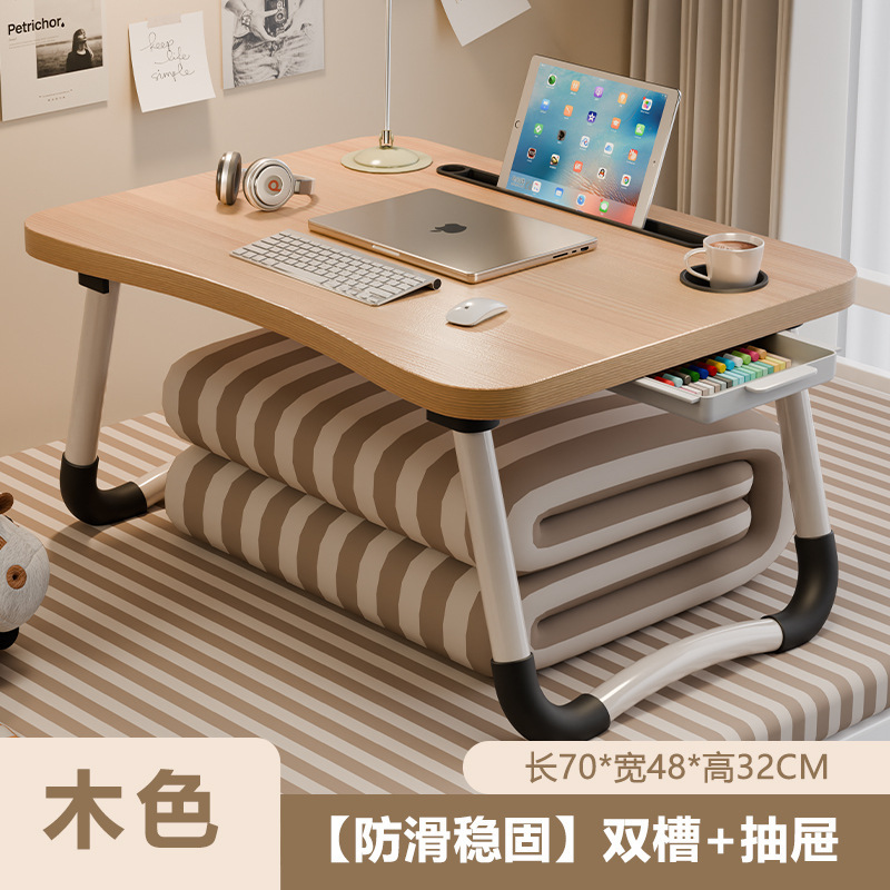 [70*48*32] 월넛 곡선 데스크탑 + 카드 슬롯 + 컵 홀더 + 서랍