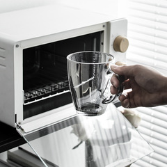 K9HX批發玻璃茶杯家用客廳防摔杯子鋼化玻璃杯喝水接待客人水杯套