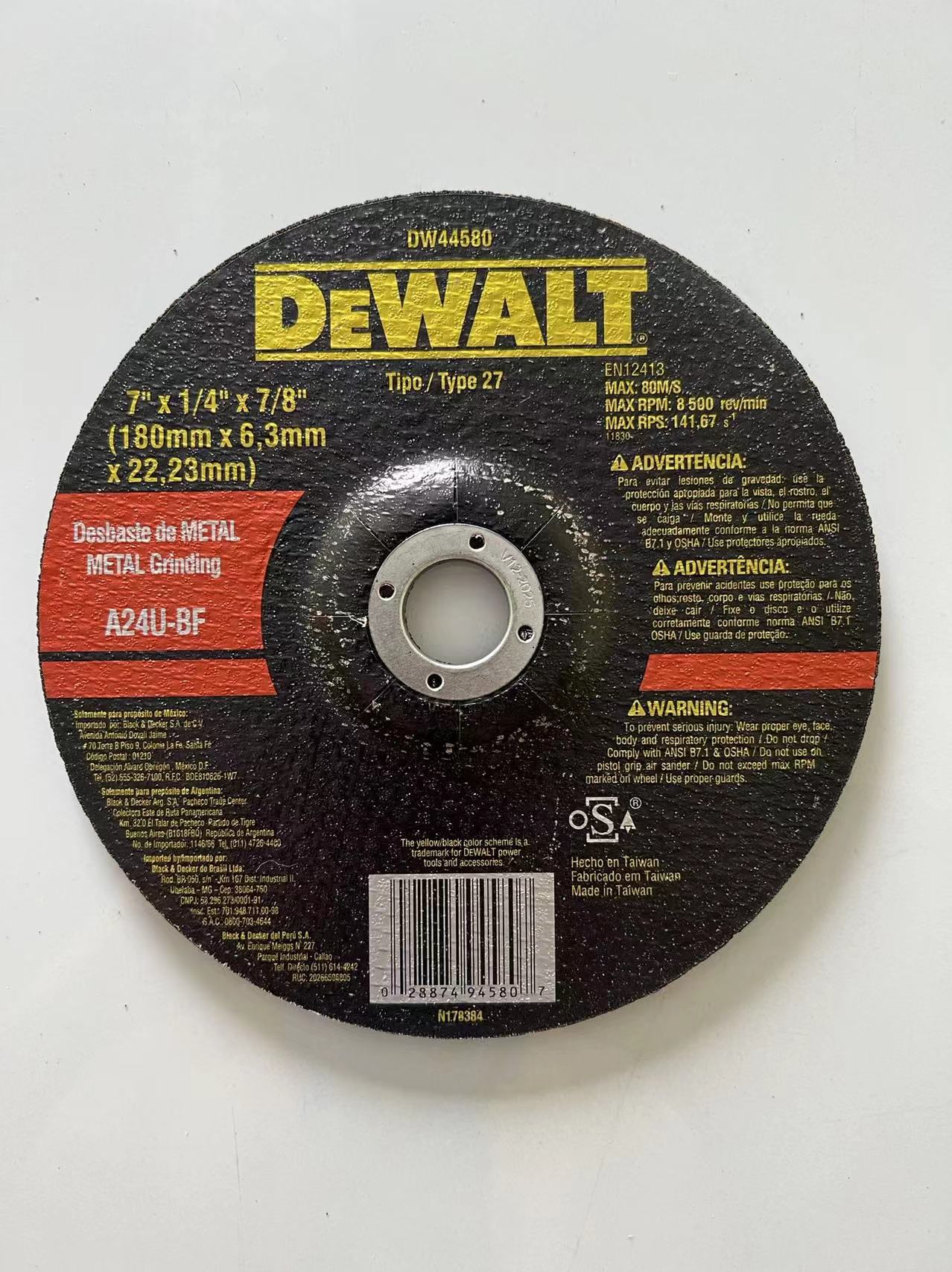 Fabricante Dewei rueda de molienda de metal acero inoxidable disco de corte disco de molienda 115-350 pieza de rueda de molienda al por mayor