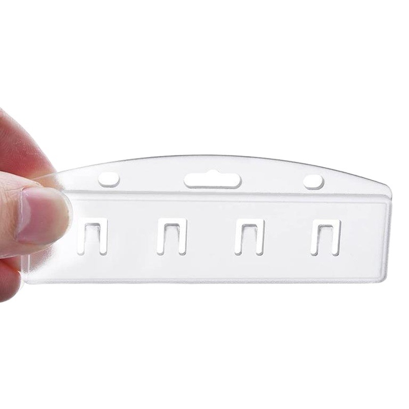 Amazon Venta caliente en stock PS helado transparente PC titular de la tarjeta de identificación titular de la tarjeta de medio pecho