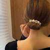 Retro hairgrip from pearl, hair accessory, flowered, adds volume