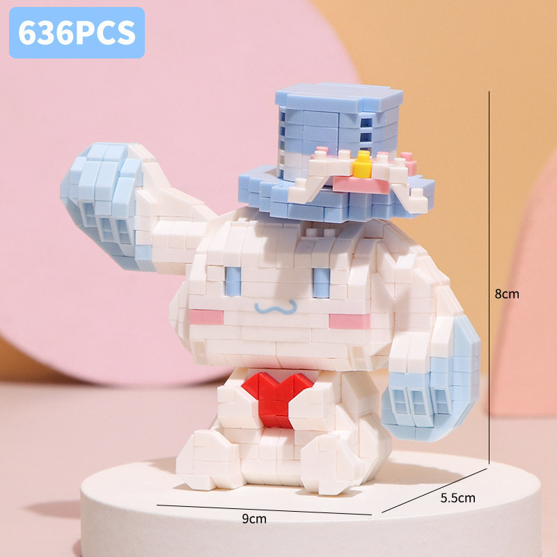 Compatible con Lego muñeca de dibujos animados micro partículas frambuesa oso montado bloques construcción juguetes educativos puesto ciego caja regalo al por mayor