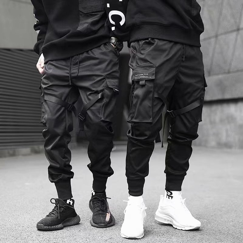 Cross-border Cargo Pants Men's Functional Multi-pocket Casual Pants Trendy Brand ins Super Fire Foot Sports Ankle-length Pants Trendy