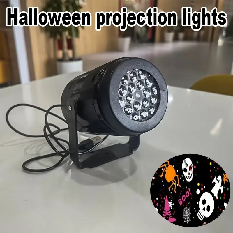 国境を越えた電子商取引 LED ハロウィンパターンライト USB ハロウィンプロジェクター雰囲気ホリデーホームパーティー装飾照明|undefined