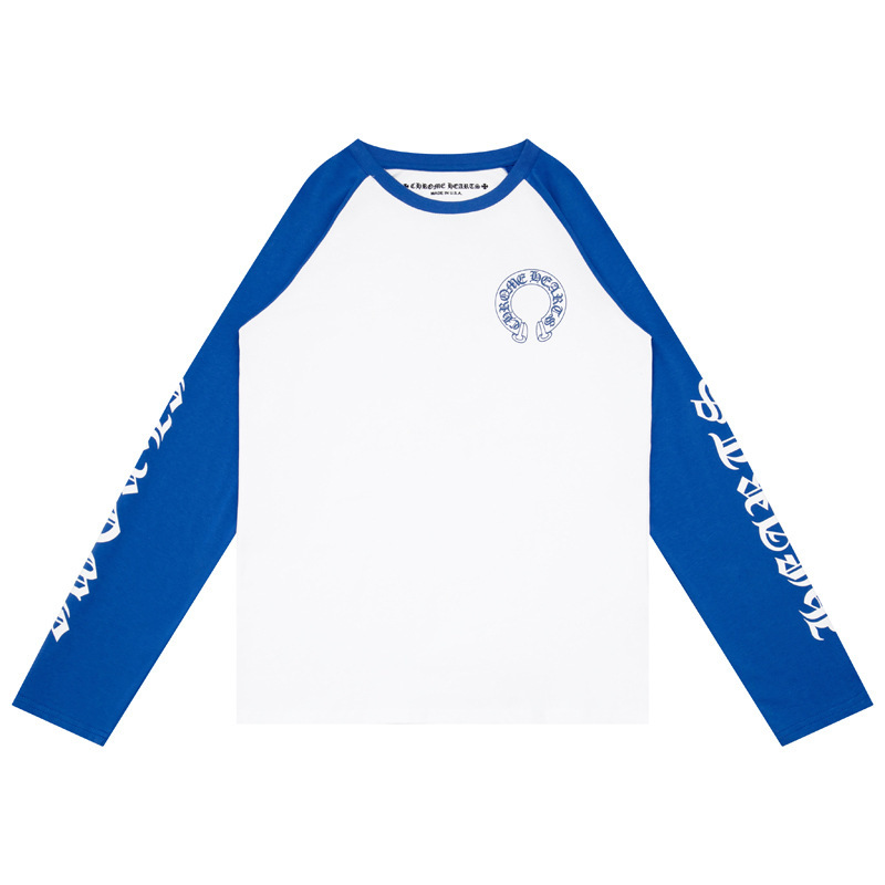 Chrome Hearts Horseshoe Raglan T-shirt White Blue