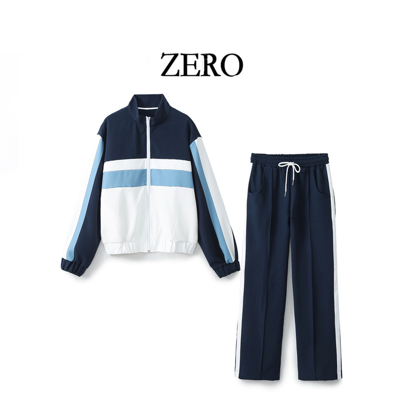 Zero Homemade European and American Style New Women's Side Casual Belt Pilot Jacket Jacket Jogging Pants Suit