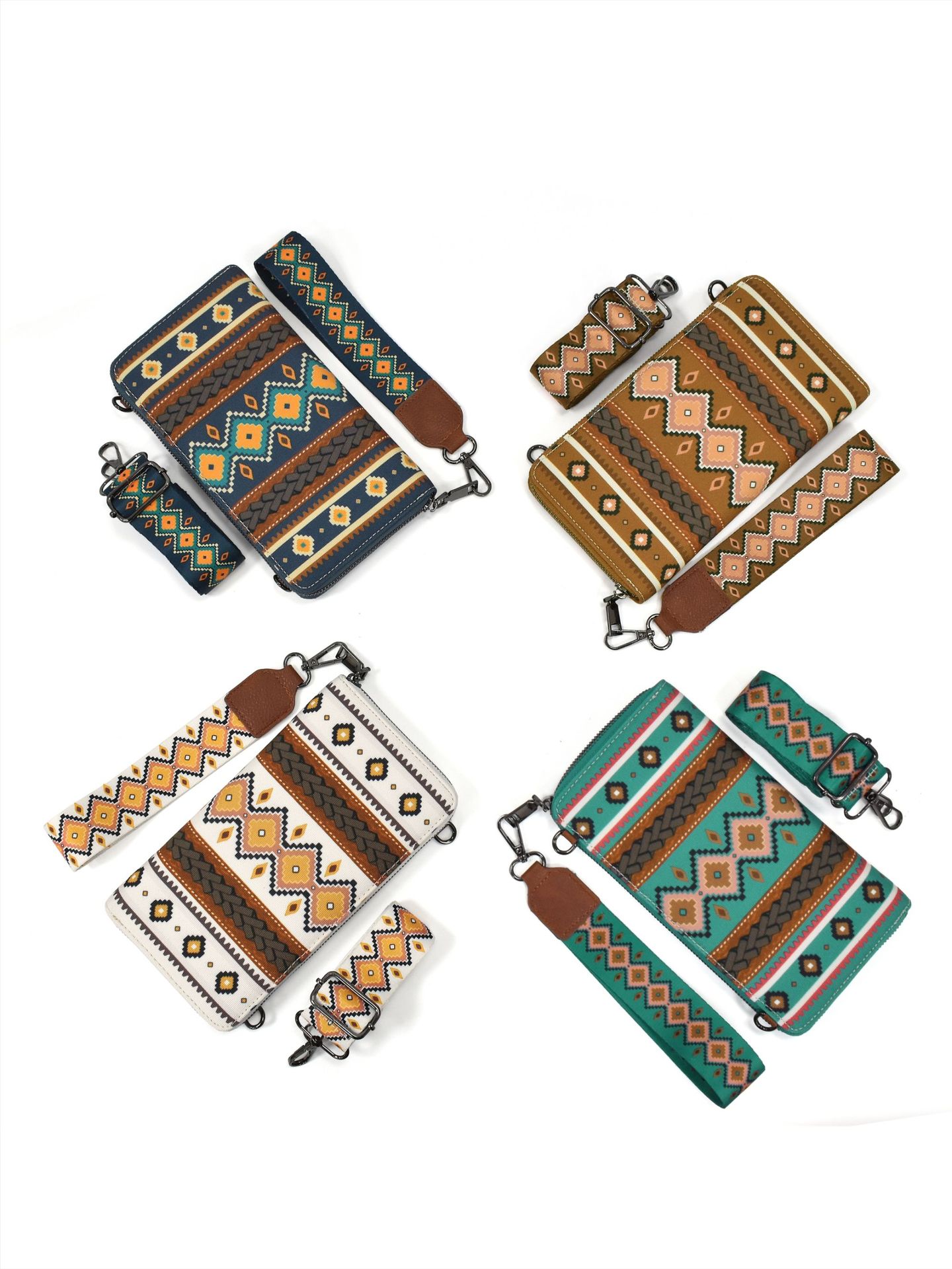 Women's Canvas Printing Ethnic Style Square Zipper Shoulder Bag Crossbody Bag display picture 14