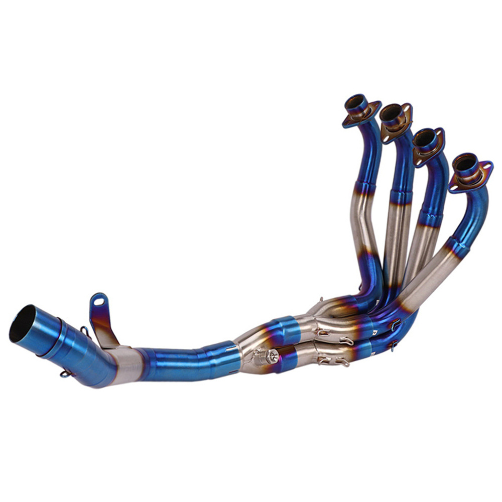 51mm Diameter Kawasaki Z900 Exhaust Pipe Modified Front Section Z900 Se Stainless Steel Blue-Tinted External Exhaust Pipe