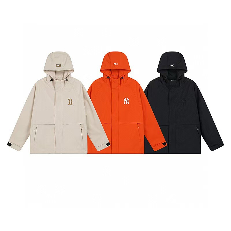 Cross-Border Mlb Korea Spring New Loose Fit Hooded Jacket with Small Logo, Unisex Sports Windbreaker Trendy
